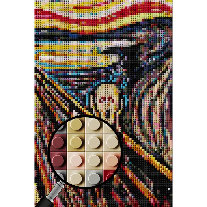 The Scream Pixel Art Brick Mosaic