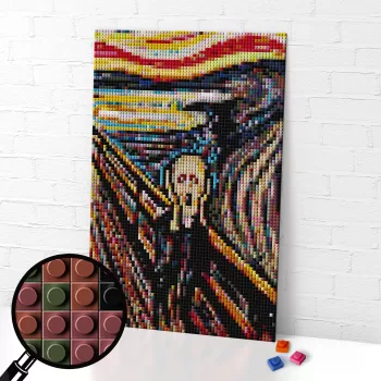 The Scream Pixel Art Brick Mosaic