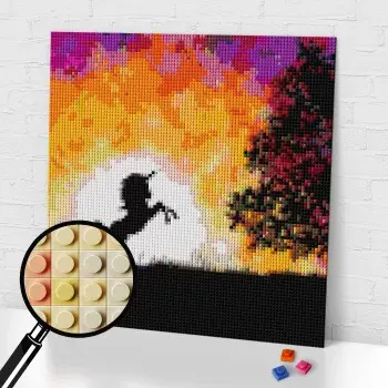 Fabulous Dream Of A Unicorn Pixel Art Brick Mosaic