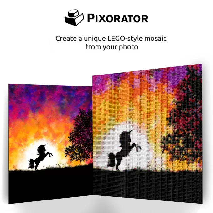 Fabulous Dream Of A Unicorn Pixel Art Brick Mosaic
