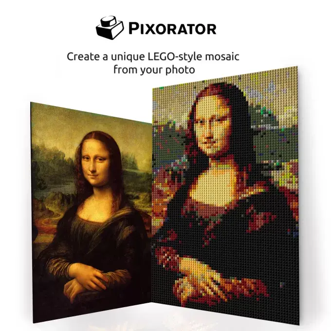 Mona Lisa Pixel Art Brick Mosaic