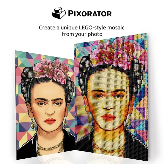 Frida Kahlo Pixel Art Brick Mosaic