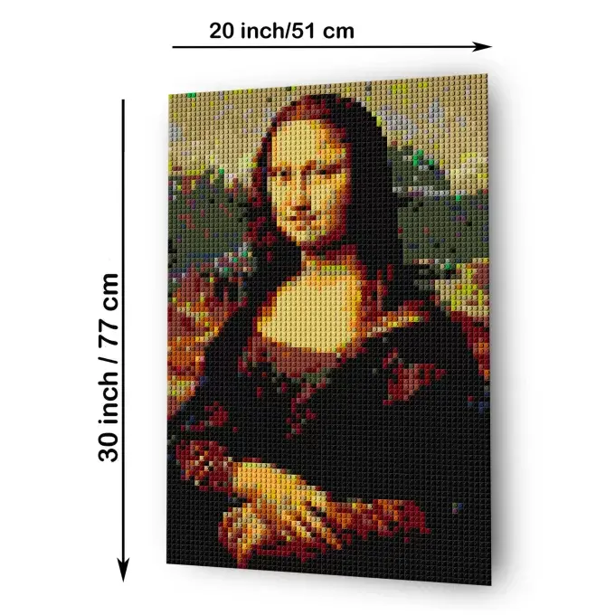 Mona Lisa Pixel Art Brick Mosaic