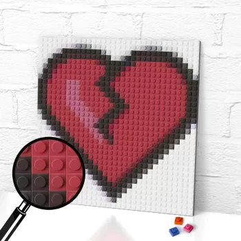 Microsoft Broken Heart Emoji Pixel Art Brick Mosaic