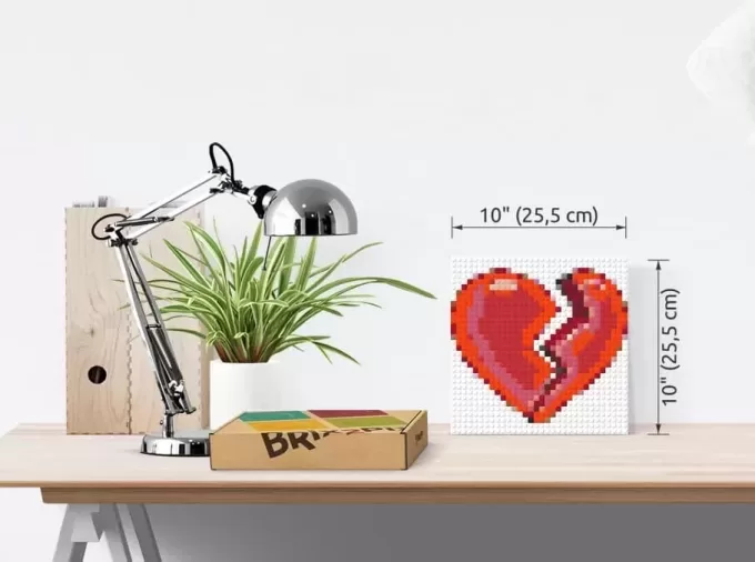 Messenger Broken Heart Emoji Pixel Art Brick Mosaic
