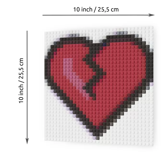 Microsoft Broken Heart Emoji Pixel Art Brick Mosaic