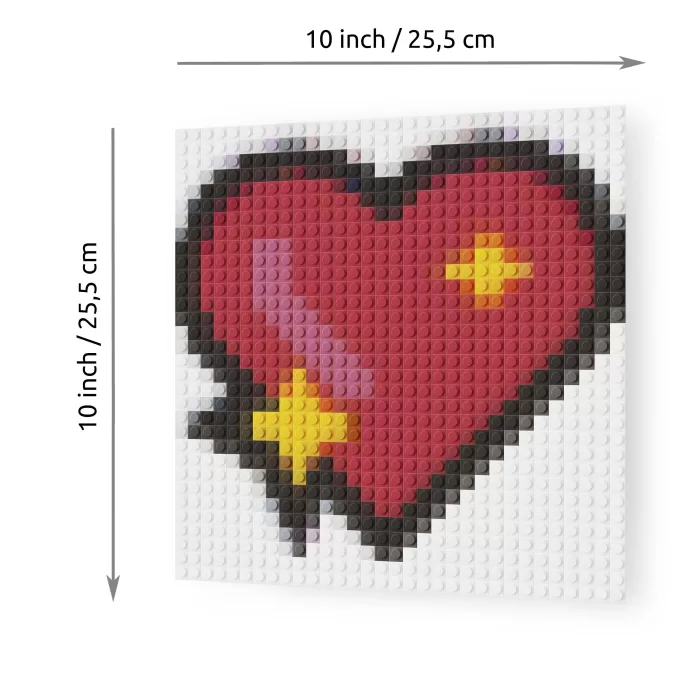 Microsoft Windows Sparkling Heart Emoji Pixel Art Brick Mosaic