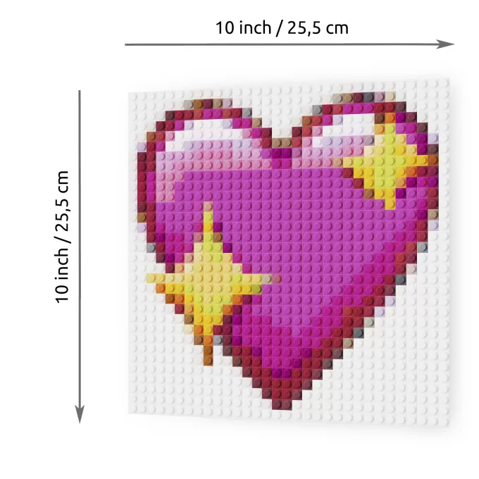 Apple Sparkling Heart Emoji Pixel Art Brick Mosaic