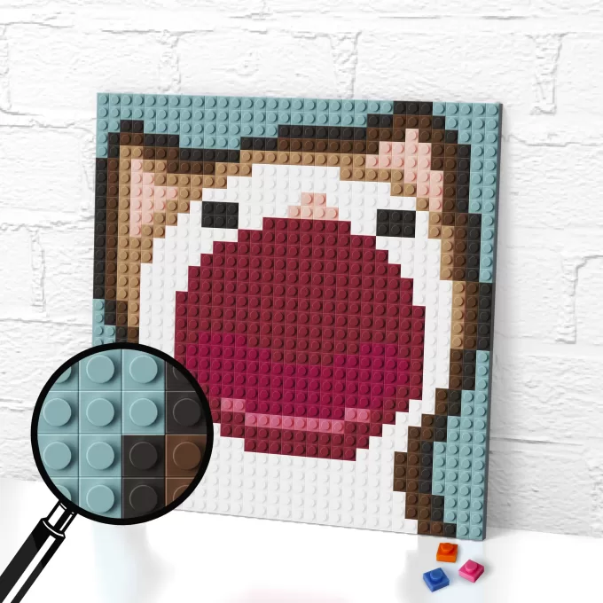 Pop Cat Meme lego pixel art render