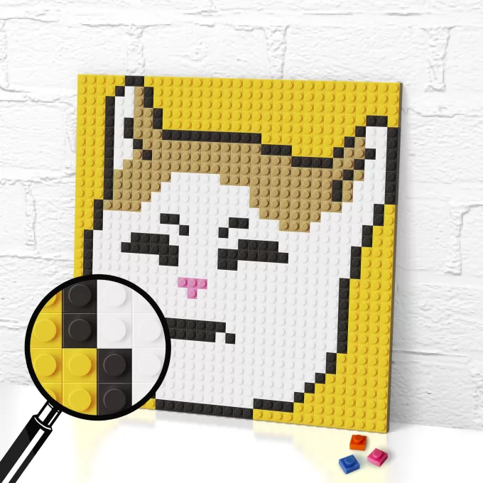 Cat No Banana Meme lego pixel art render