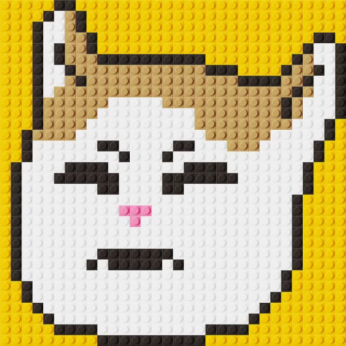 Cat No Banana Meme lego pixel art