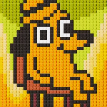 This Is Fine Meme lego pixel art