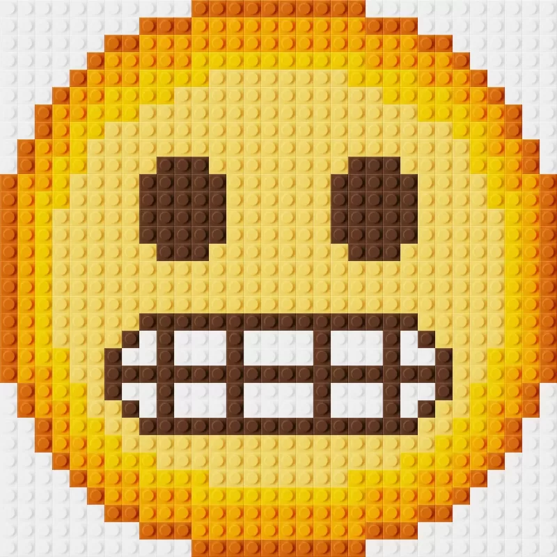 Epic Face Emoji Pixel Art Brick Mosaic