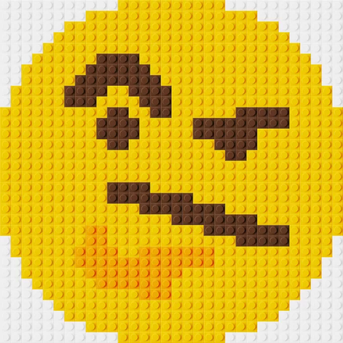 Twitter Thinking Face Emoji Lego Pixel Art