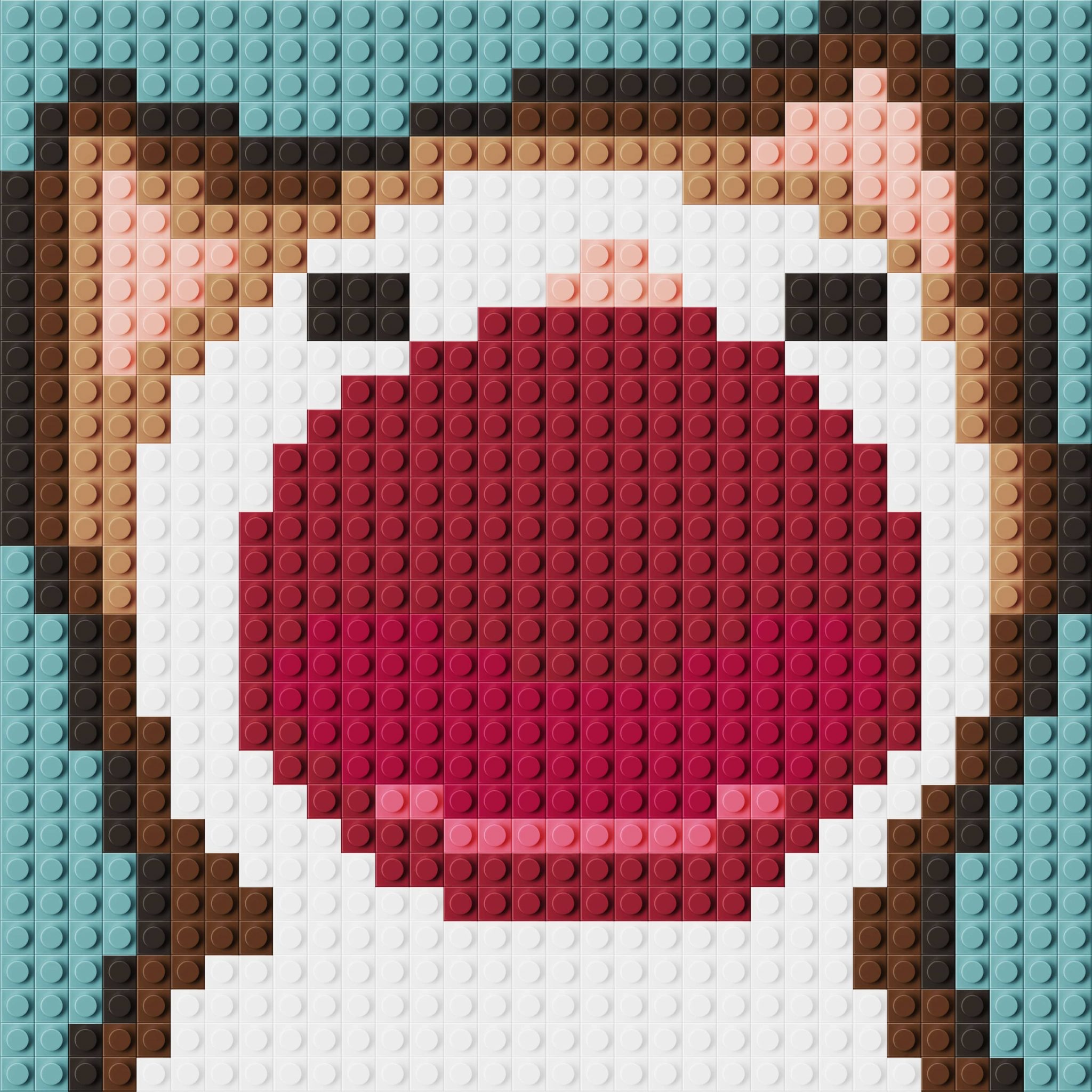 Pop Cat Meme Pixel Art Brick Mosaic