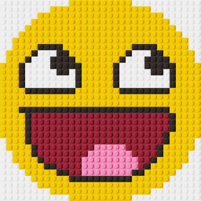 Epic Face Emoji lego pixel art