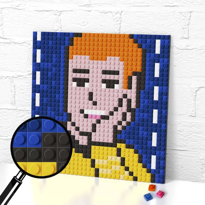 Fake Surprised Meme lego pixel art render