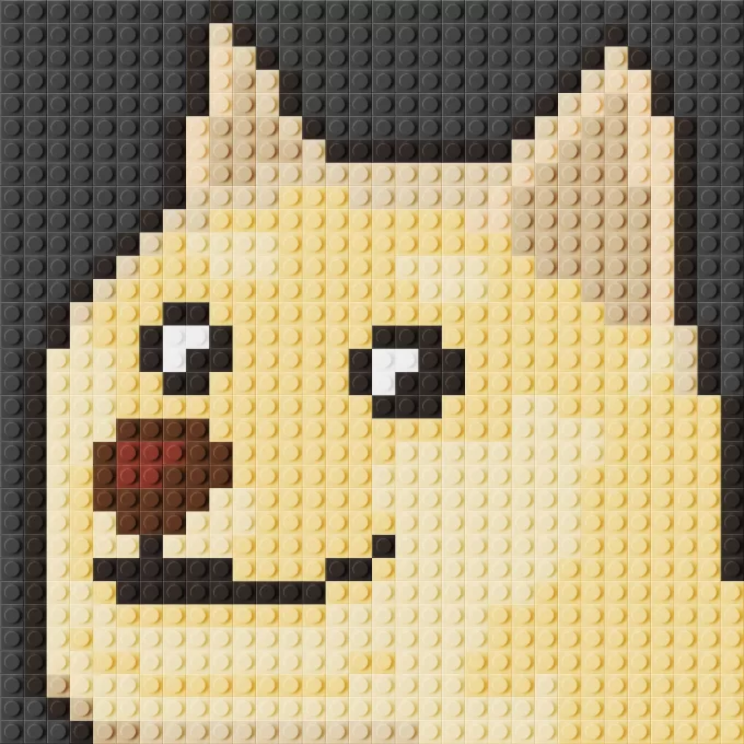 Doge Meme lego pixel art