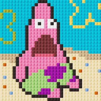 Savage Patrick Meme lego pixel art