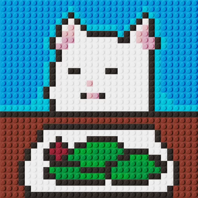 Confused Cat Meme lego pixel art