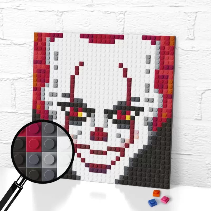 Pennywise the Dancing Clown lego pixel art render