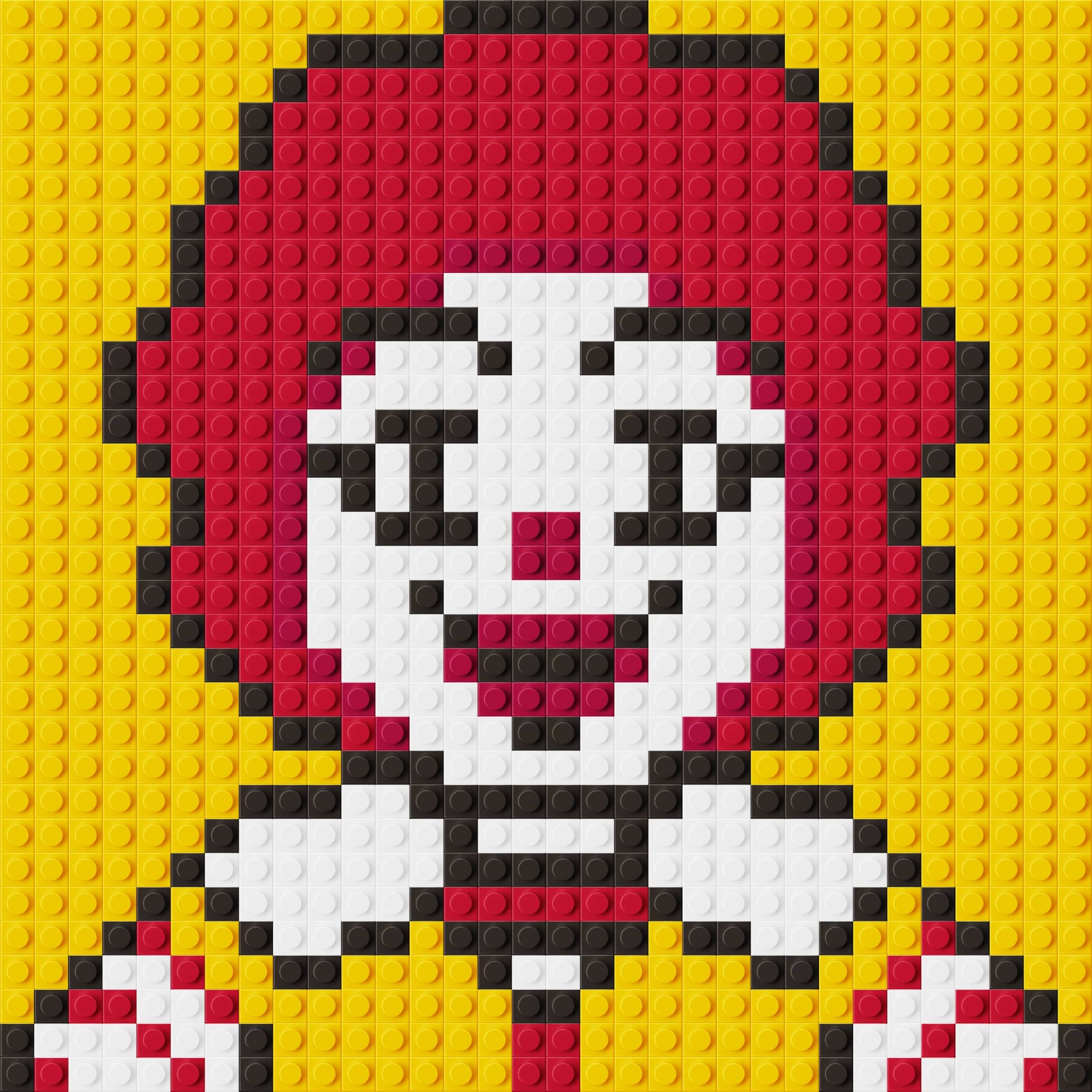 Ronald Mcdonald Pixel Art Brick Mosaic