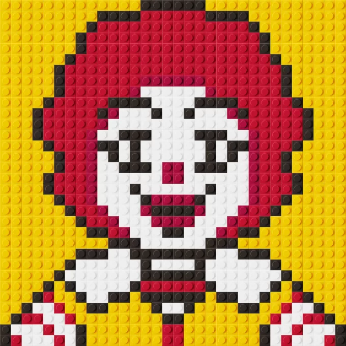 Ronald Mcdonald lego pixel art