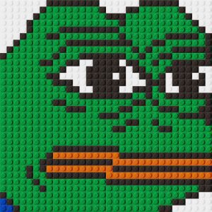 Frog from Spongebob Pixel Art Brick Mosaic